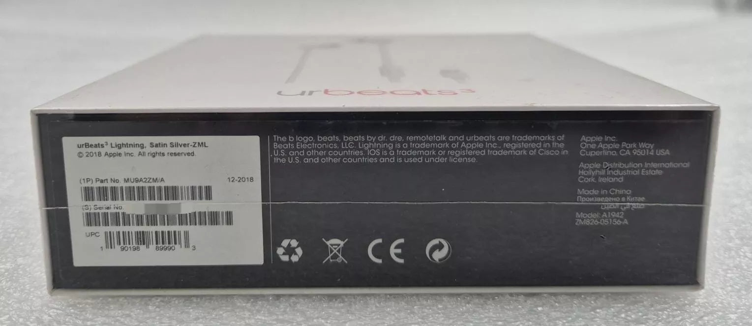 [LOT 3 PCS] *NEW* Apple Beats by Dr.Dre urBeats3 Wireless Lightning Stain Silver