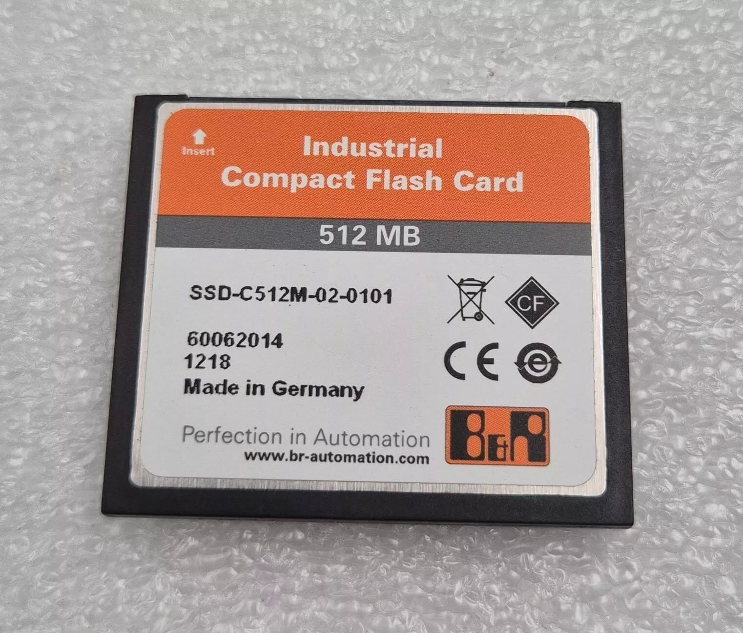 B&R 5CFCRD.0512-06 Rev. D0 Industrial Compact Flash Card 512MB SSD-C512M-02-0101