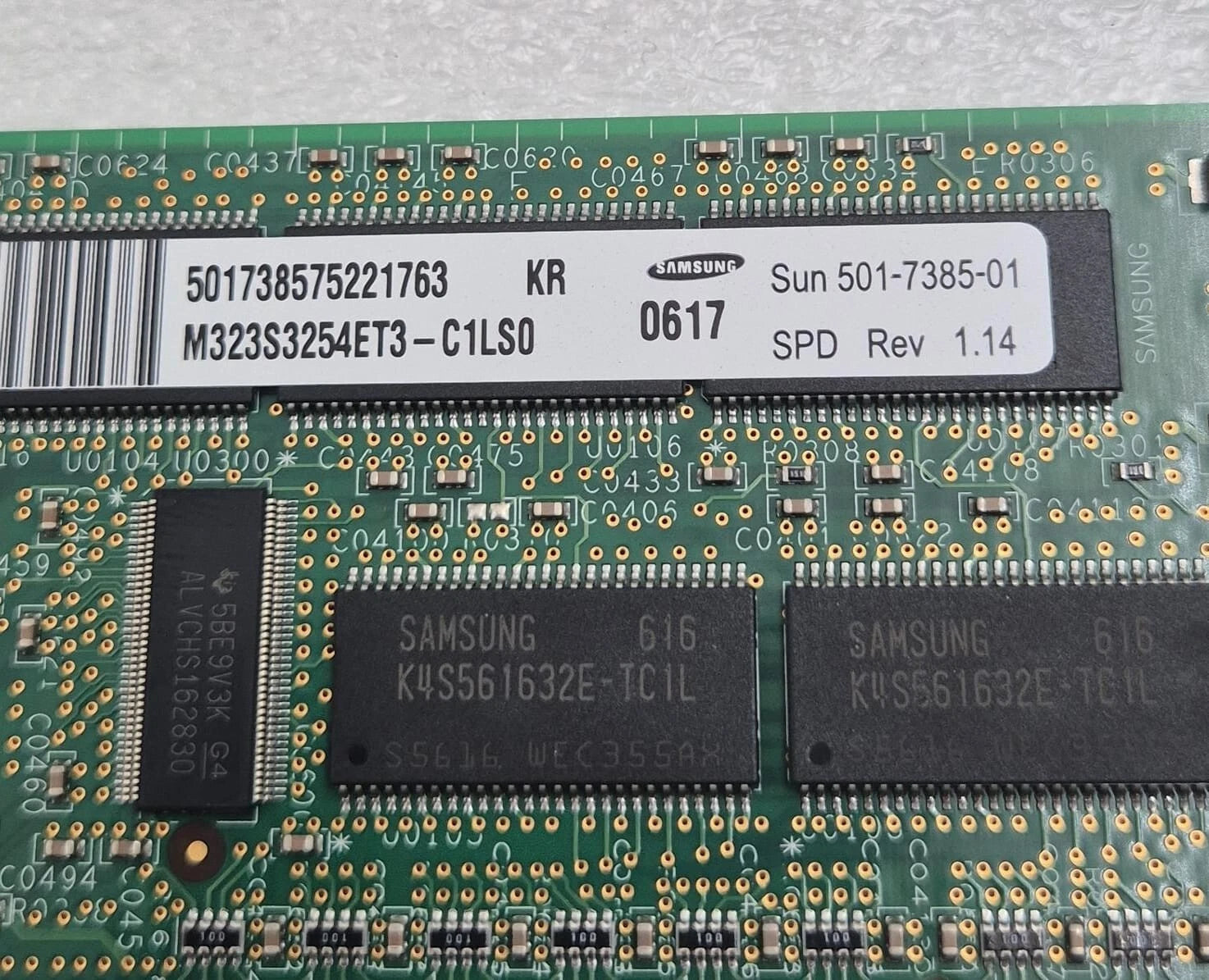 [LOT 18 PCS] Micron M323S3254ET3-C1LS0 Sun 501-7385-01 SDRAM 512MB PC100 ECC RAM