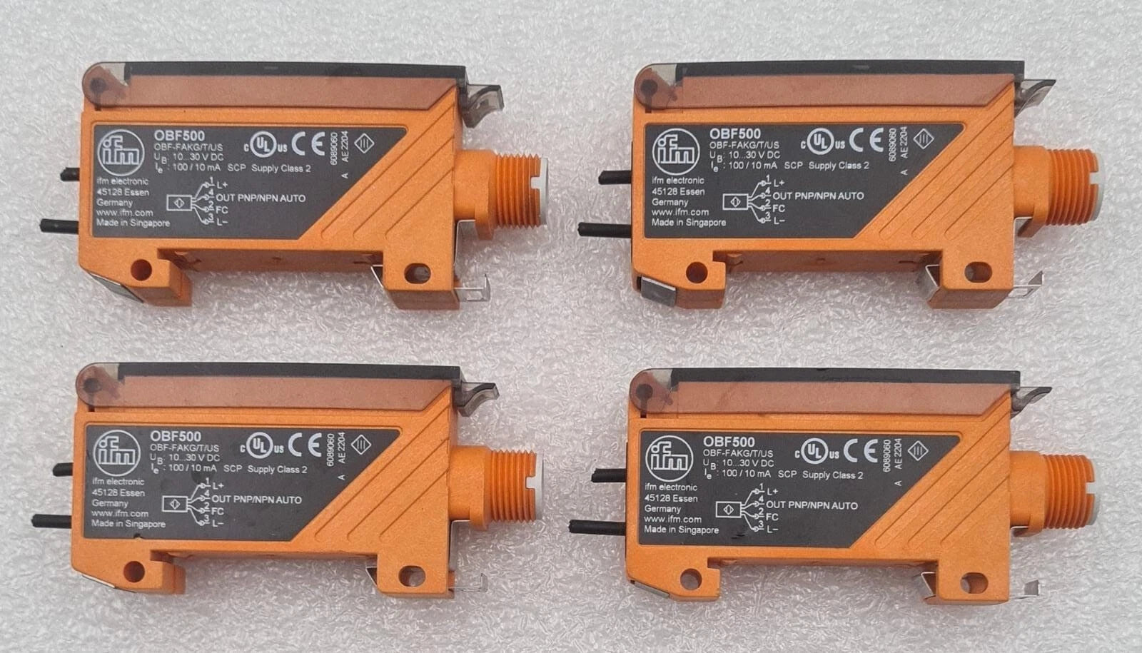 Lot of 4 IFM OBF500 fiber optic photoelectric sensor amplifiers