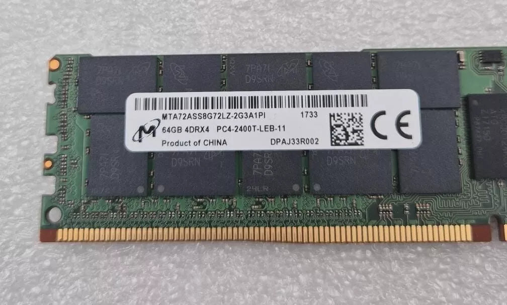 Micron MTA72ASS8G72LZ-2G3A1PI 64GB 4DRX4 DDR4 PC4-2400T Server Memory RAM *HPE*