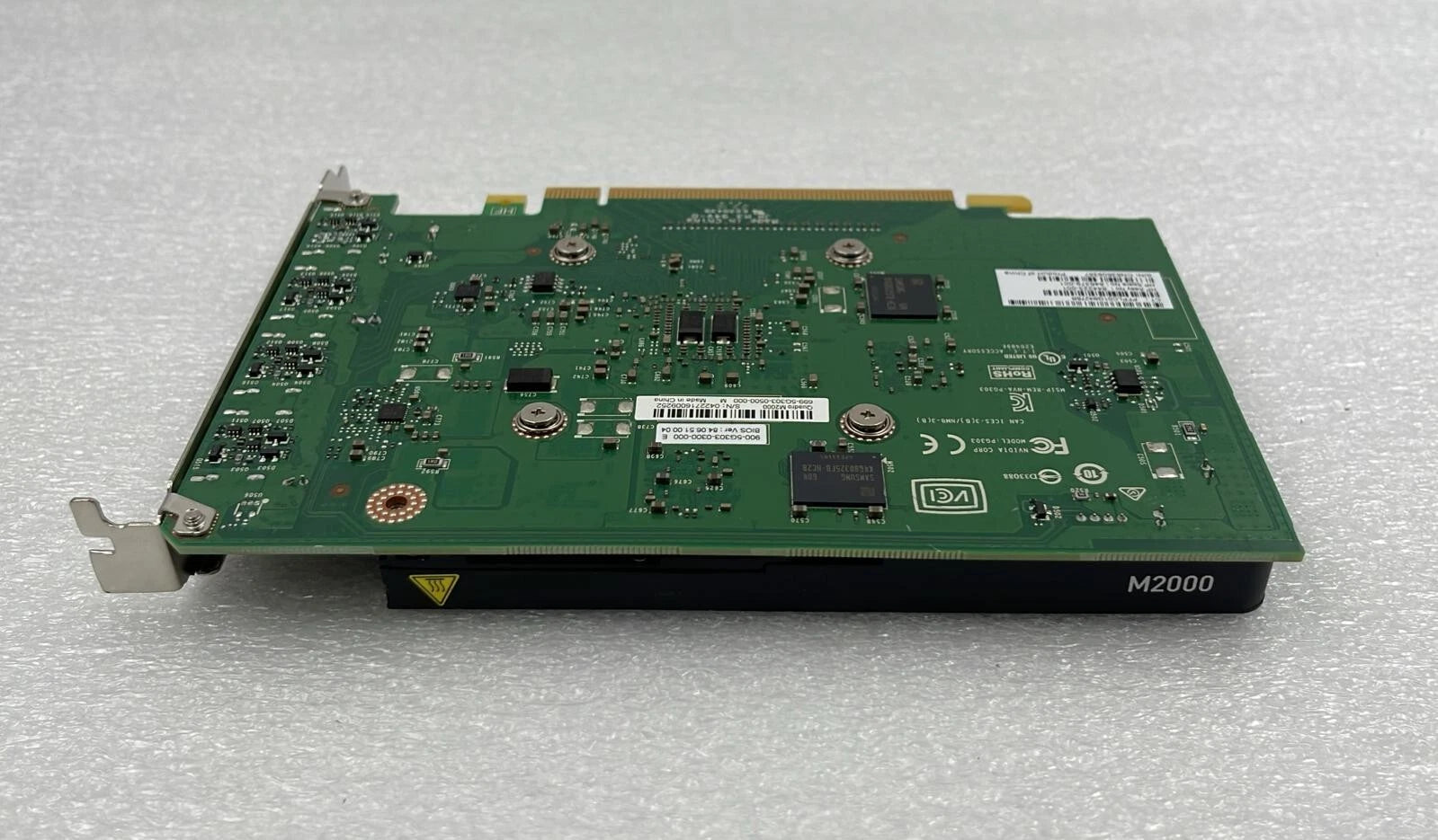 Nvidia Quadro M2000 graphics card back PCB angle