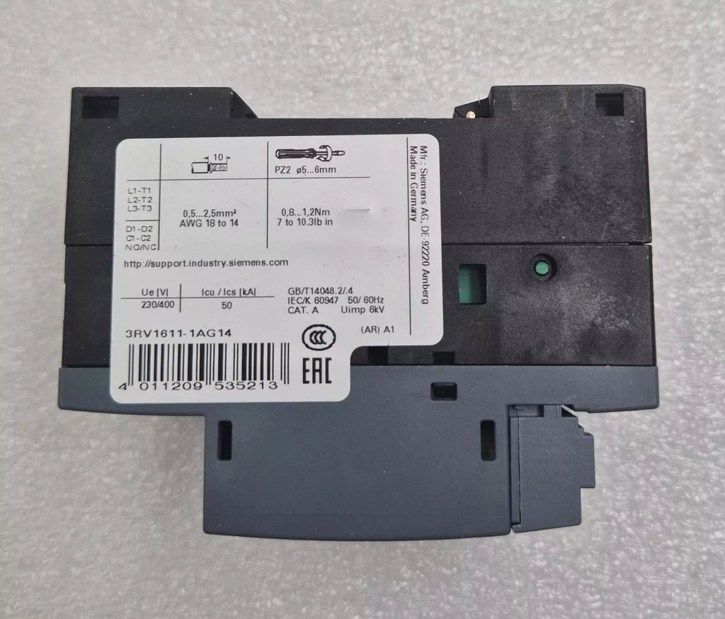 NEW - Siemens SIRIUS 3RV1611-1AG14 E09 Voltage Converter Circuit Breaker
