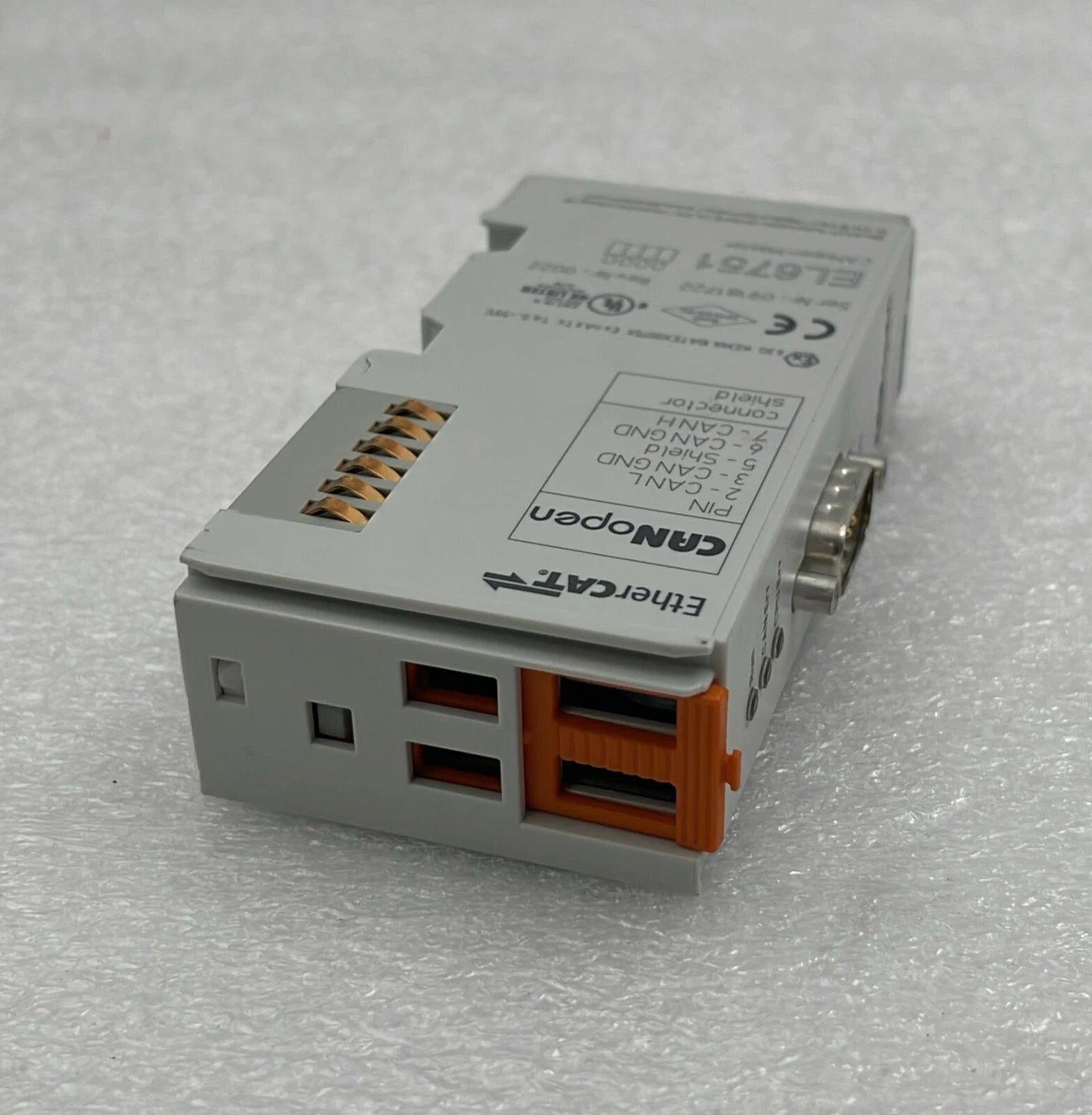 Beckhoff EL6751 EtherCAT bus coupler connector end view