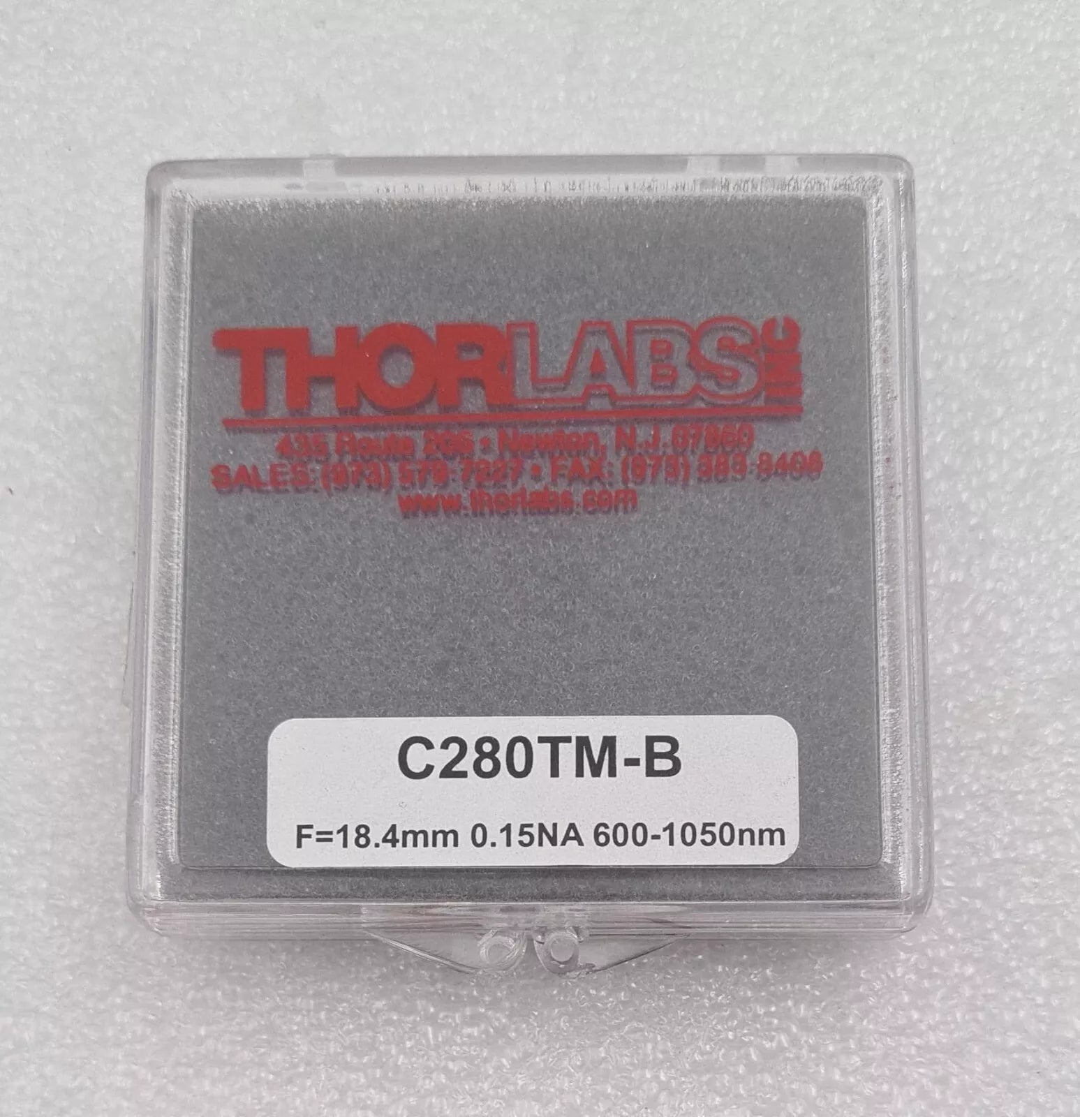 NEW - THORLABS C280TM-B F=18.4mm 0.15NA Mounted Geltech Aspheric Lens 600-1050nm