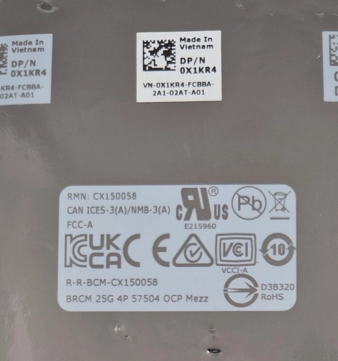 Dell BROADCOM 0X1KR4 57504 BRCM 10/25GbE SFP28 4-Port Network Card OCP 3.0