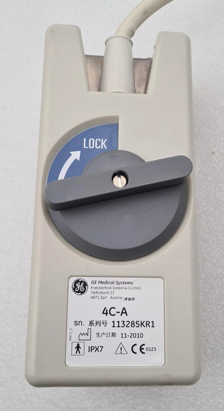 GE Medical 4C-A Convex Array Ultrasound Transducer Probe