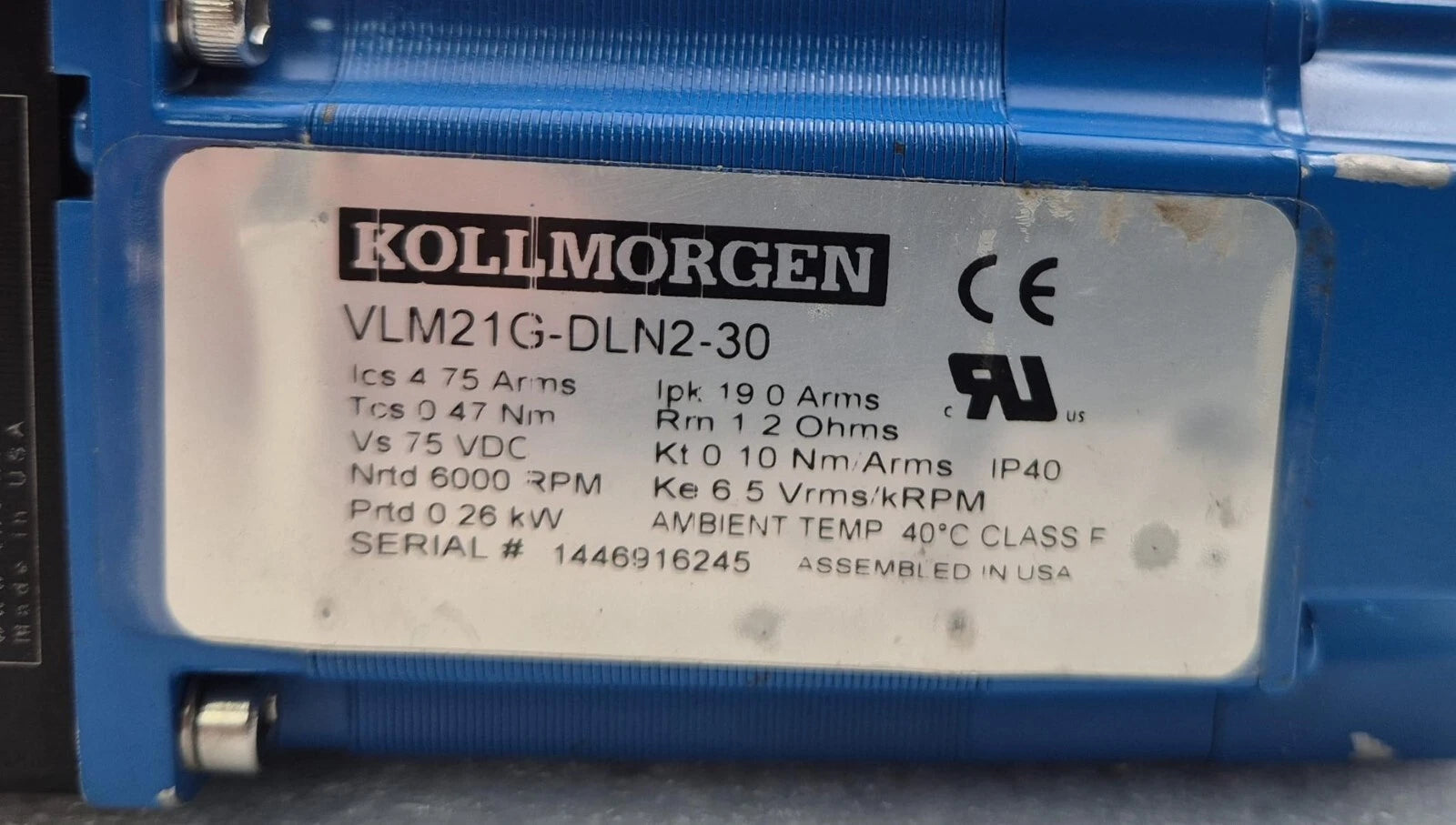KOLLMORGEN VLM21G-DLN2-30 Brushless Servomotor & MICRON X-TRUE 40 XT040 Gear 5:1