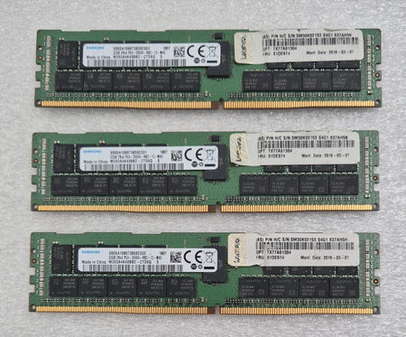 Samsung 32GB DDR4 2666 ECC RDIMM server RAM lot of 3