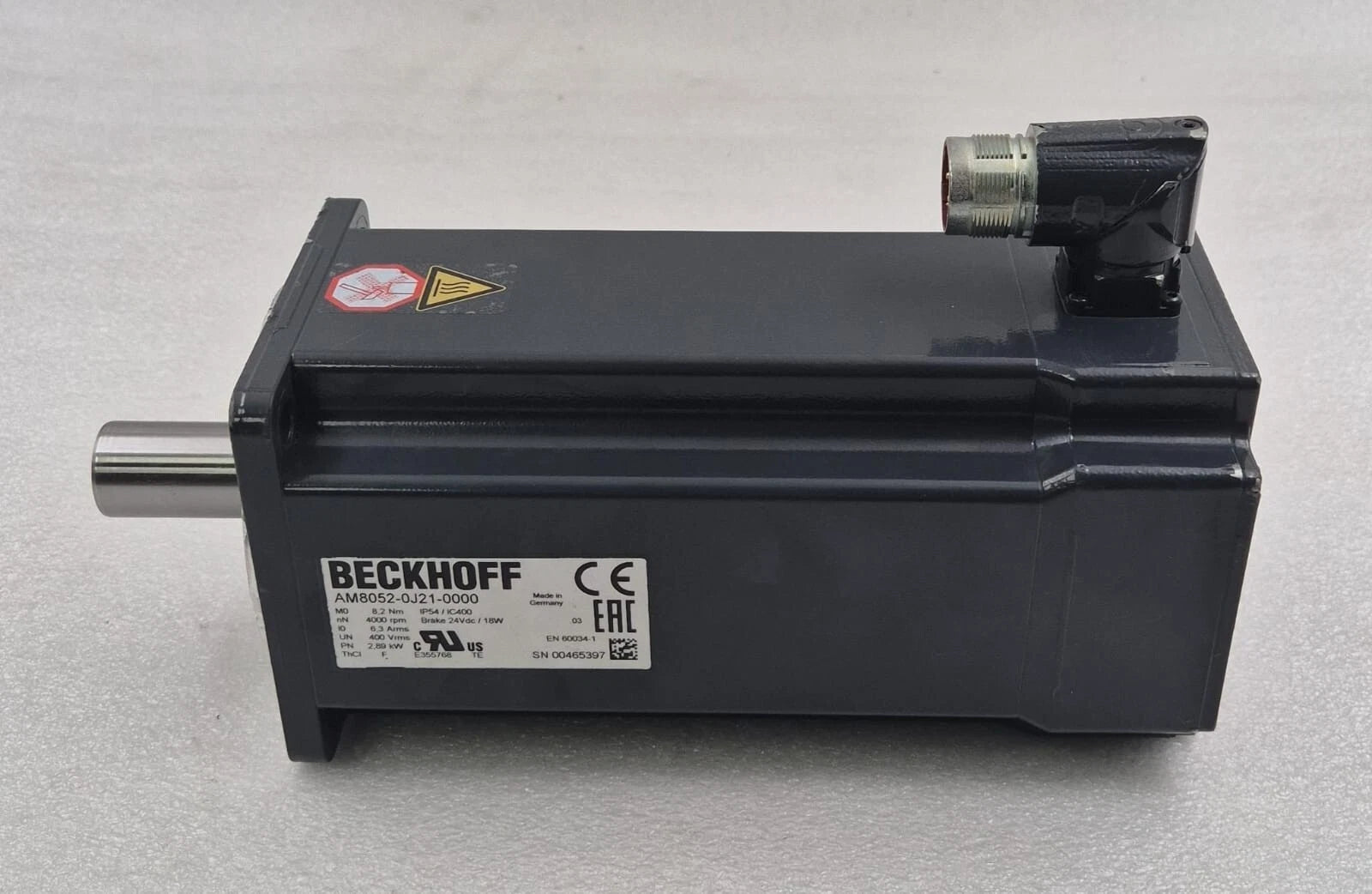 BECKHOFF AM8052-0J21-0000 Servo Motor 4000rpm 2.89kW 24VDC