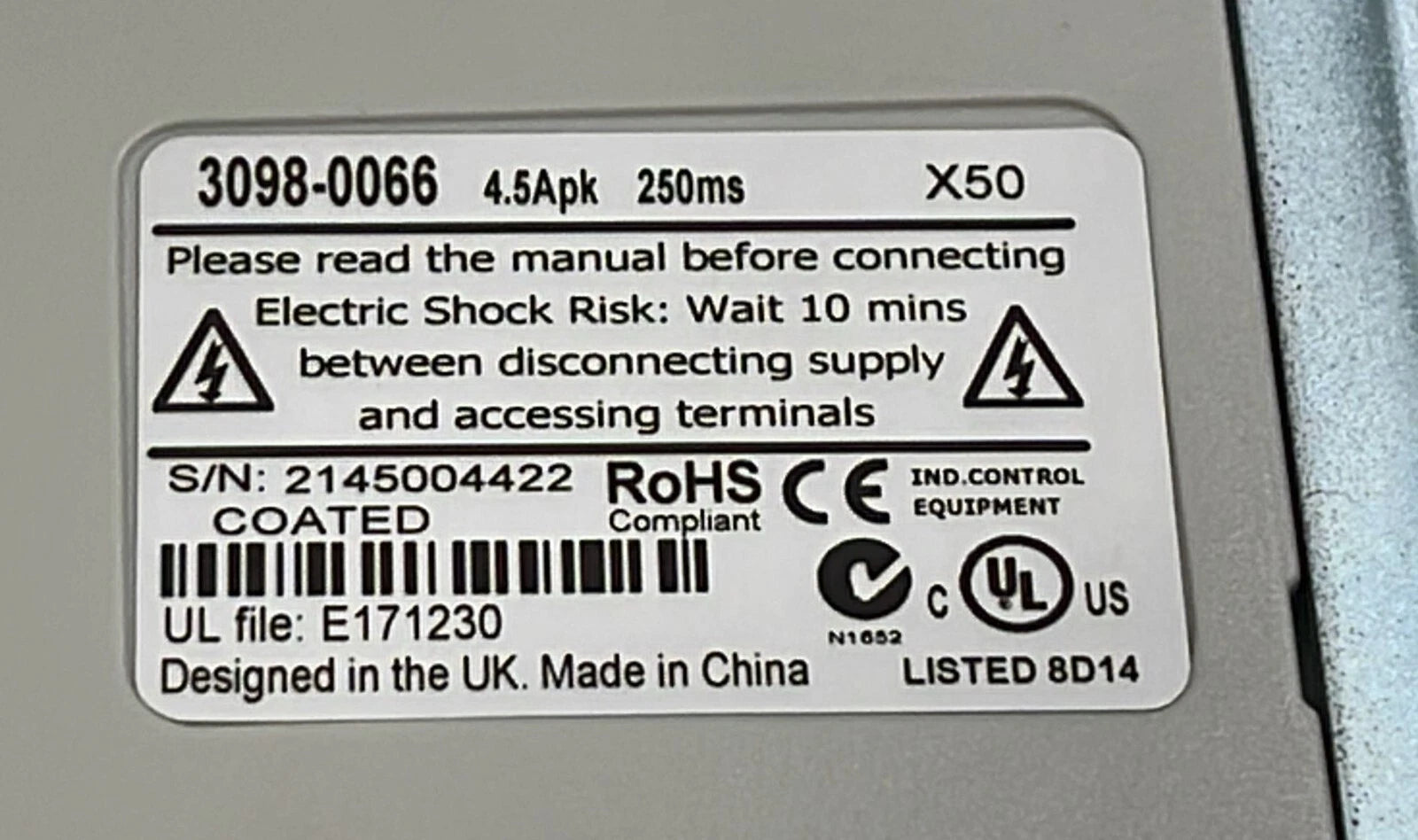 EMERSON Control Techniques Digitax ST DST1401 Servo Drive 3098-0066 50-60Hz 3ph