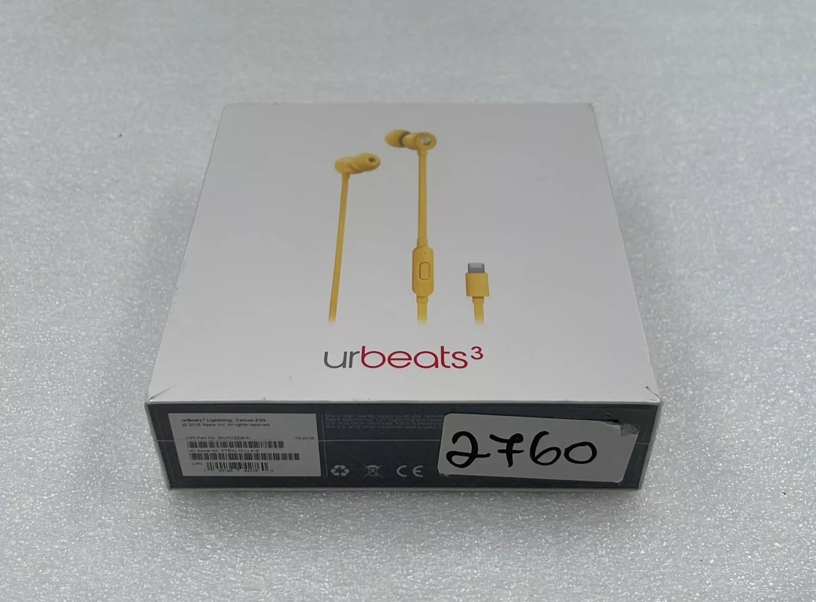 [LOT 3 PCS] *NEW OEM* Apple Beats by Dr.Dre urBeats3 Wireless Lightning Yellow