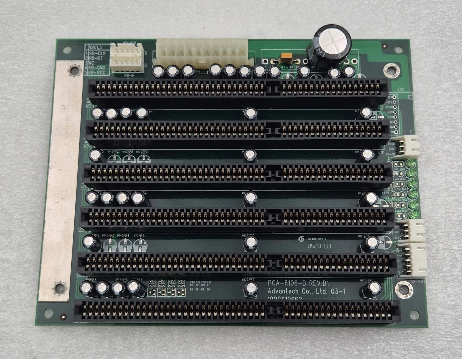 Advantech PCA-6106-B Rev. B1 1902610662 Backplane Board