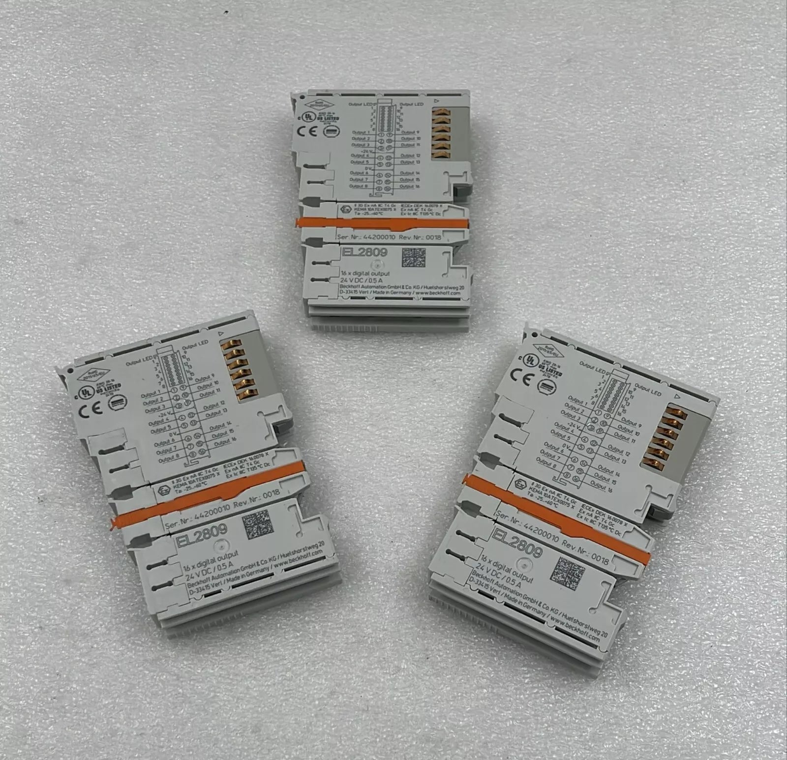 [LOT 3 PCS] BECKHOFF EL2809 PLC Module EtherCAT Terminal 16-Ch Digital 24V 0.5A