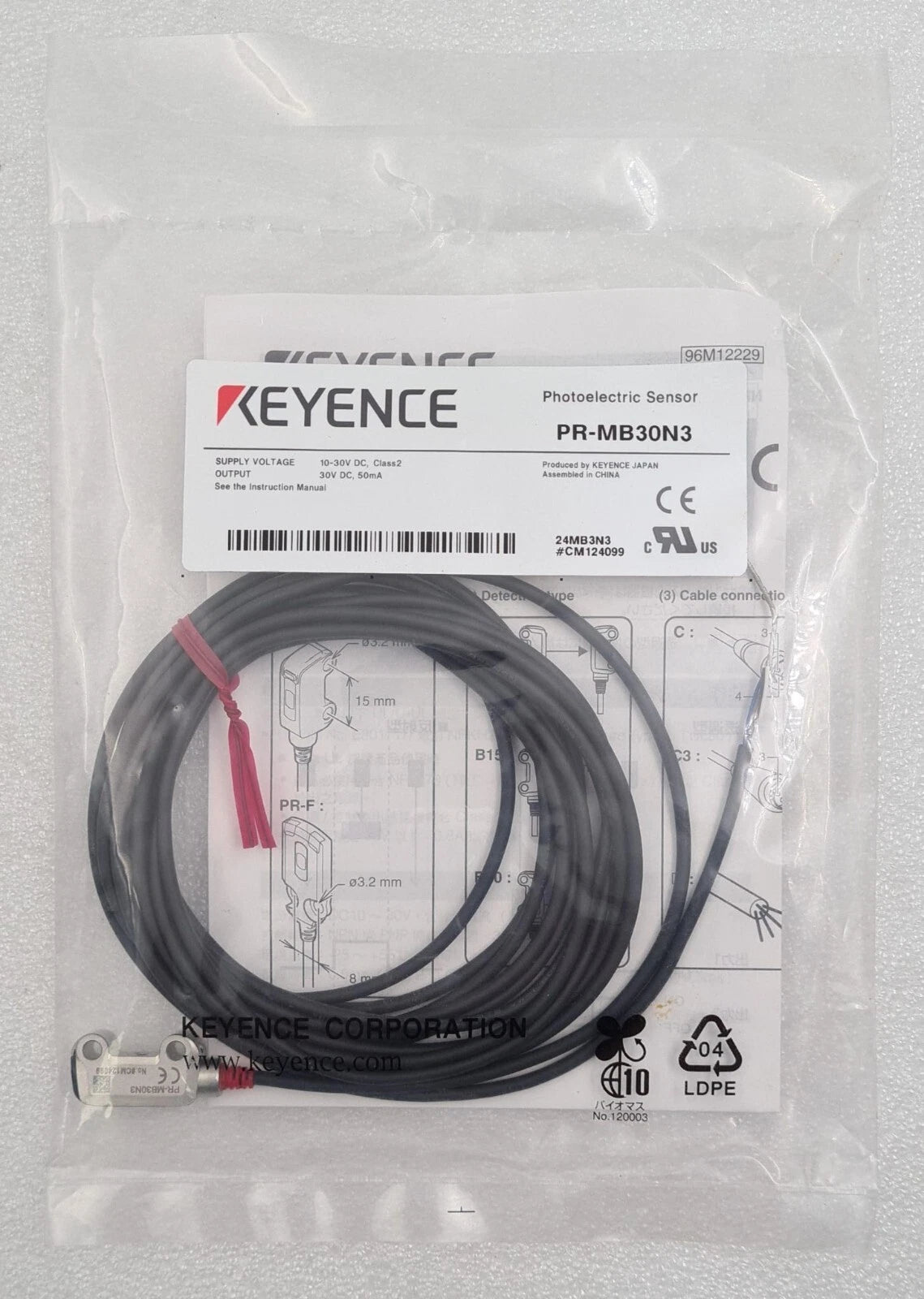 [LOT 3 PCS] NEW SEALED - KEYENCE PR-MB30N3 Photoelectric Sensor 24MB3N3