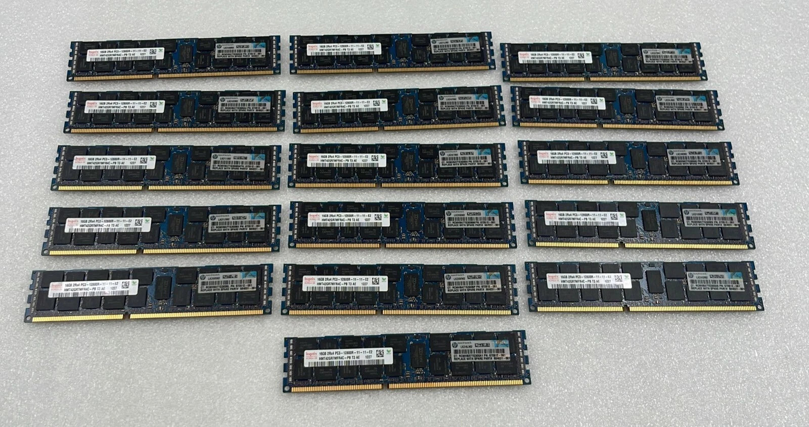 [LOT 16 PCS] SK Hynix 16GB 2Rx4 PC3-12800R HMT42GR7MFR4C-PB RAM HP 672612-081