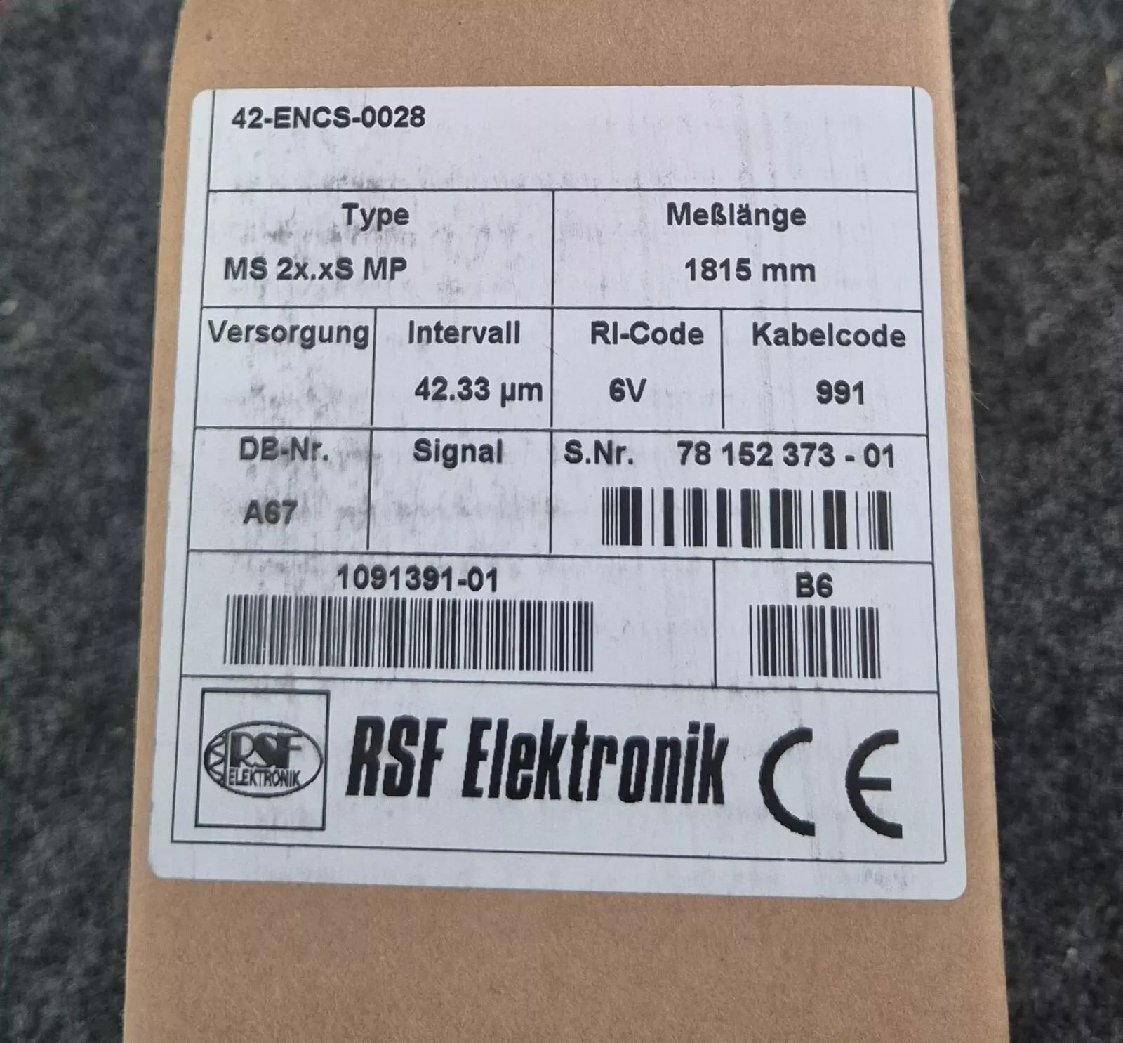 NEW - RSF Elektronik MS 2x.xS MP 1815mm 6V Linear Encoder Scale Actuator Stage