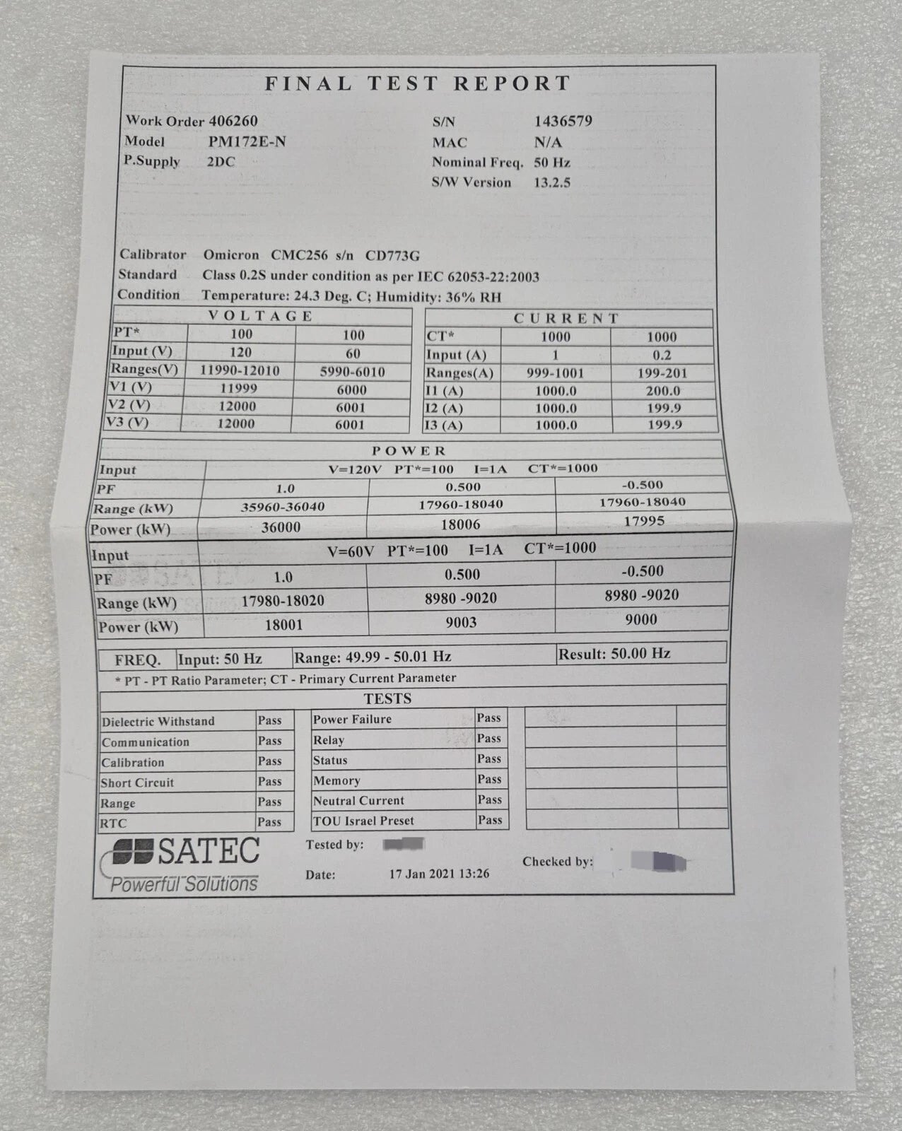*NEW* SATEC PM172E PM172E-N Advanced Power Analyzer Power Meter Panel
