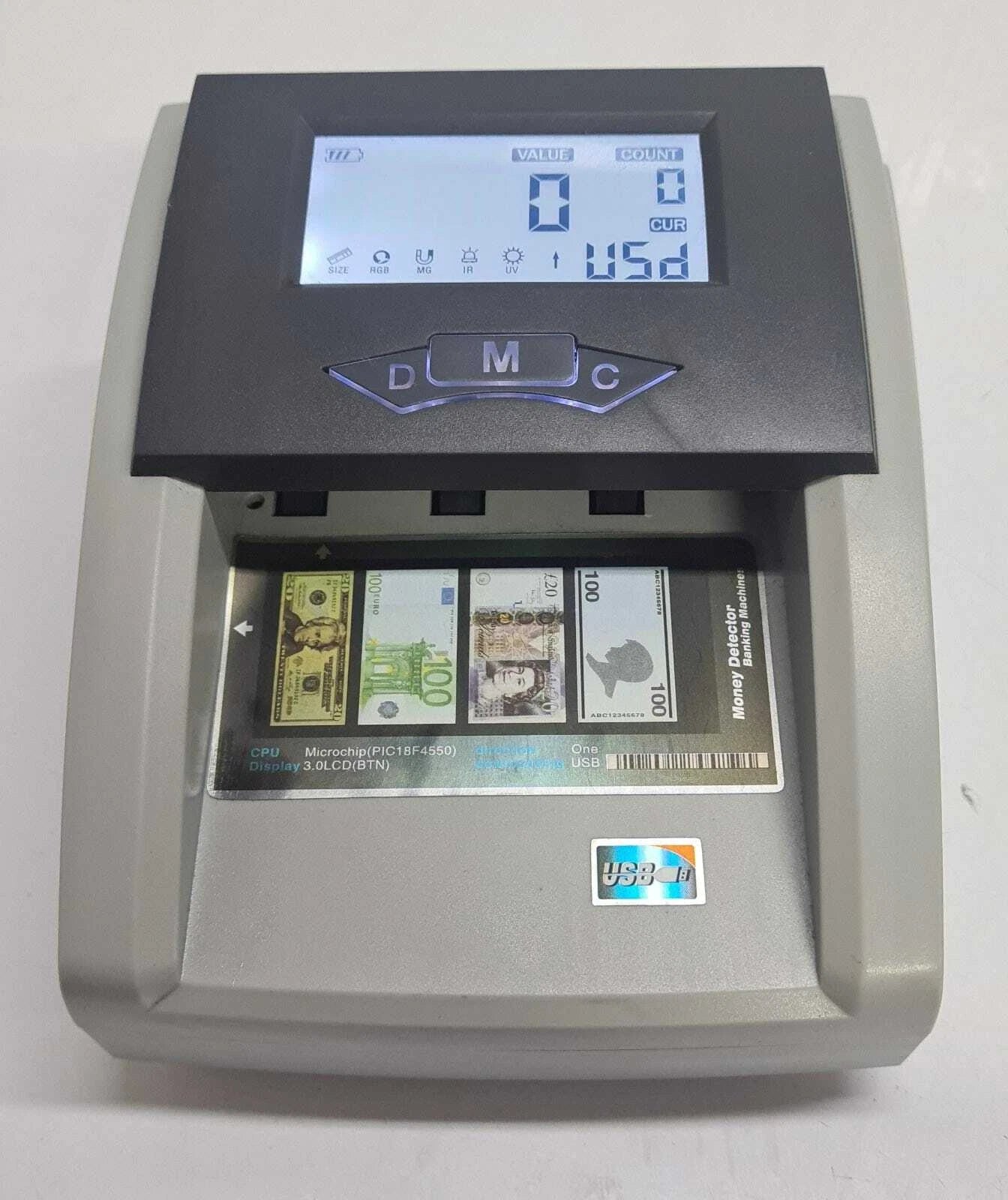Money Detector Banking Machines HL-306 for Bills USD EURO GBP Downloading USB