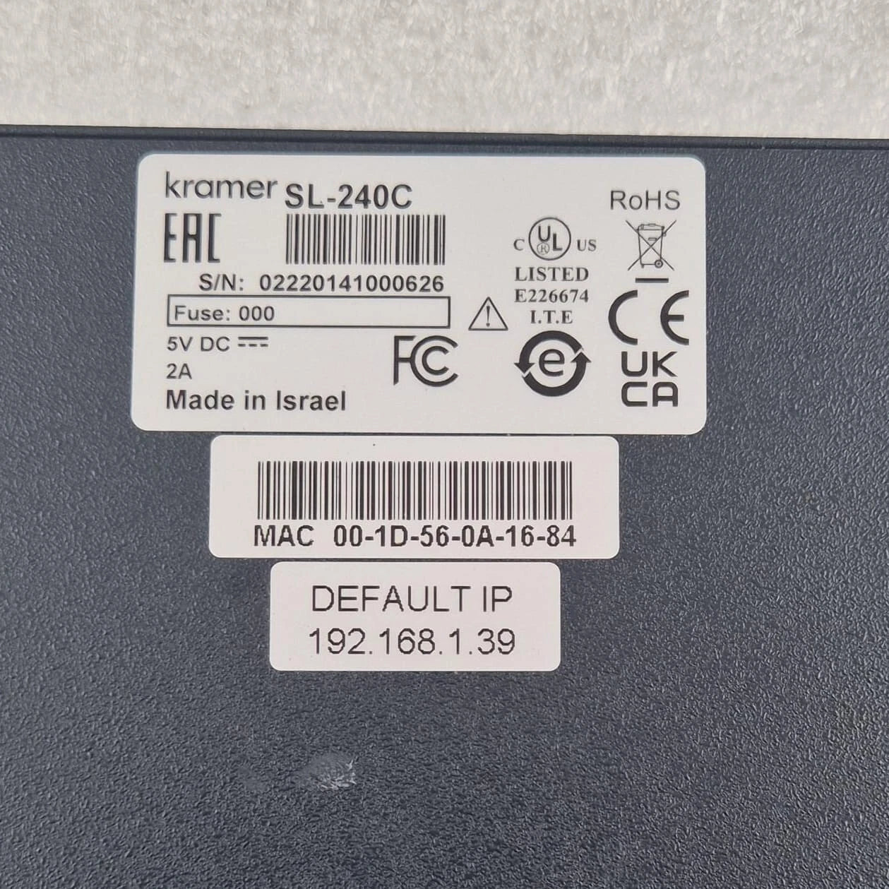 KRAMER MegaTOOLS SL-240C Master / Room Controller