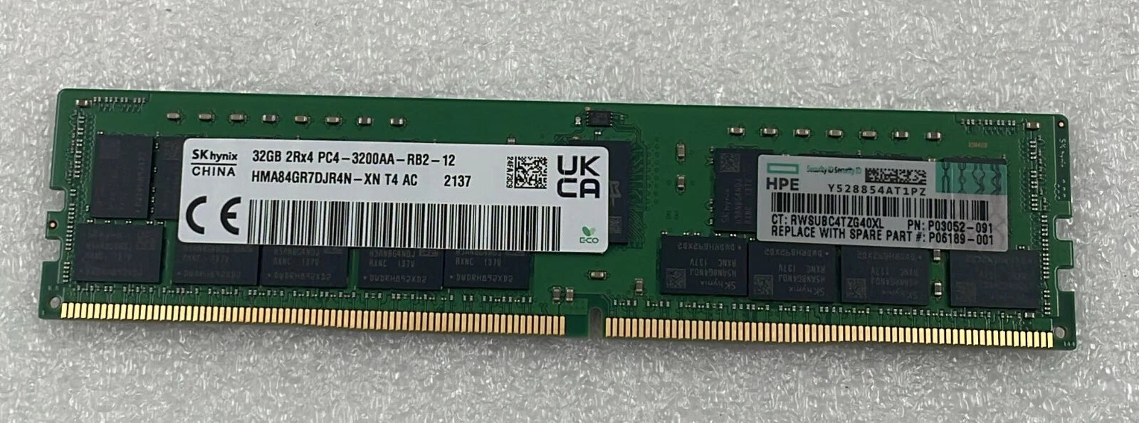 [LOT 2 PCS] SK hynix 32GB 2Rx4 PC4-3200AA Server HMA84GR7DJR4N-XN HPE 03052-091
