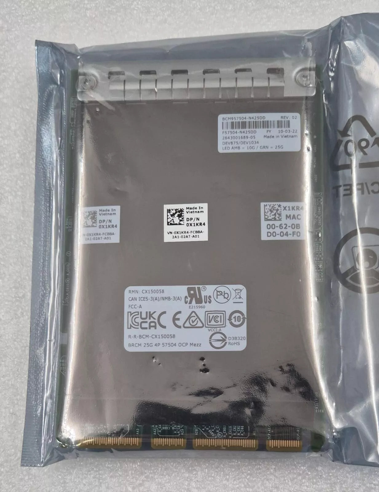 Dell BROADCOM 0X1KR4 57504 BRCM 10/25GbE SFP28 4-Port Network Card OCP 3.0