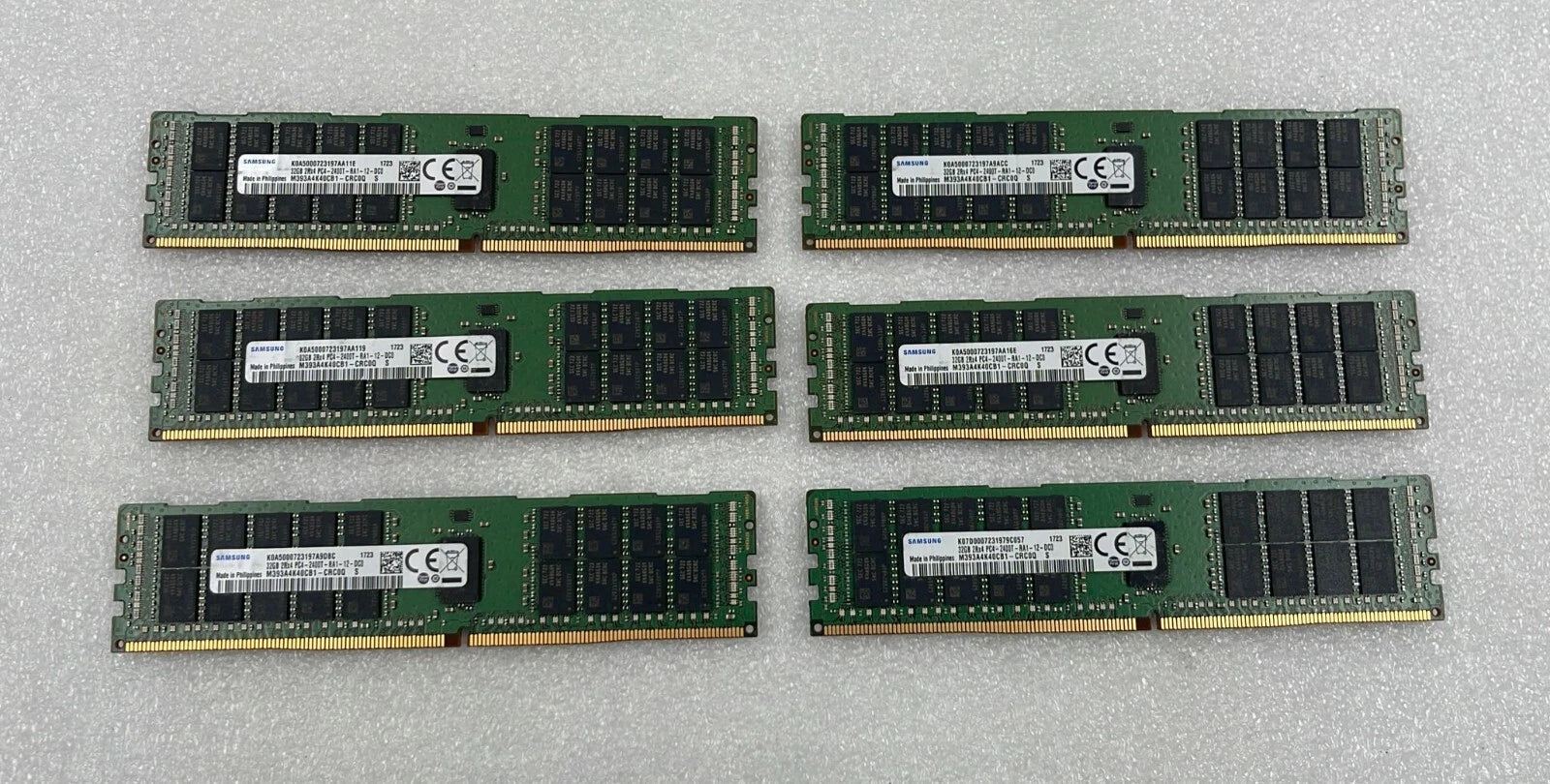 [LOT 6] SAMSUNG 32GB 2Rx4 PC4-2400T M393A4K40CB1-CRC0Q DDR4 RAM HPE 809083-091