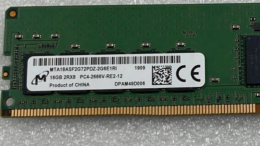 [LOT 5] Micron 16GB 2Rx8 PC4-2666V DDR4 MTA18ASF2G72PDZ-2G6E1RI Memory RAM