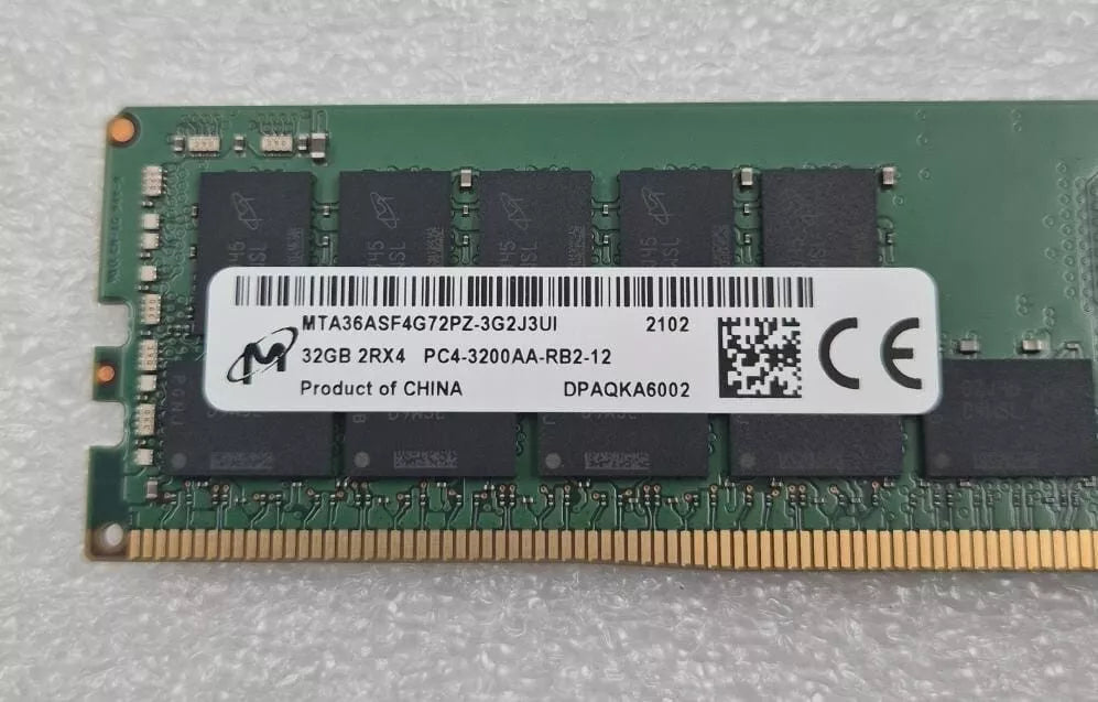 [LOT 8 PCS] MICRON 32GB 2RX4 PC4-3200AA MTA36ASF4G72PZ-3G2J3UI Memory RAM