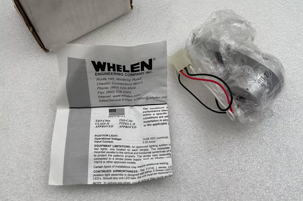 WHELEN 7111003 01-0771110-03 CESSNA LIGHT WING TIP POSITION STROBE