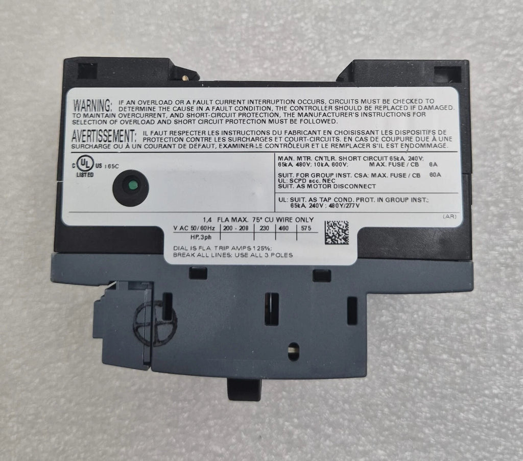 NEW - Siemens SIRIUS 3RV1611-1AG14 E09 Voltage Converter Circuit Breaker