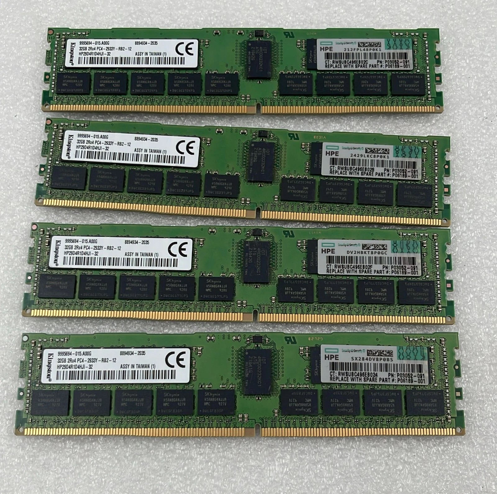 [LOT 4 PCS] Kingston 32GB 2Rx4 PC4-2933Y Server RAM HP29D4R1D4HJI-32 DDR4 ECC