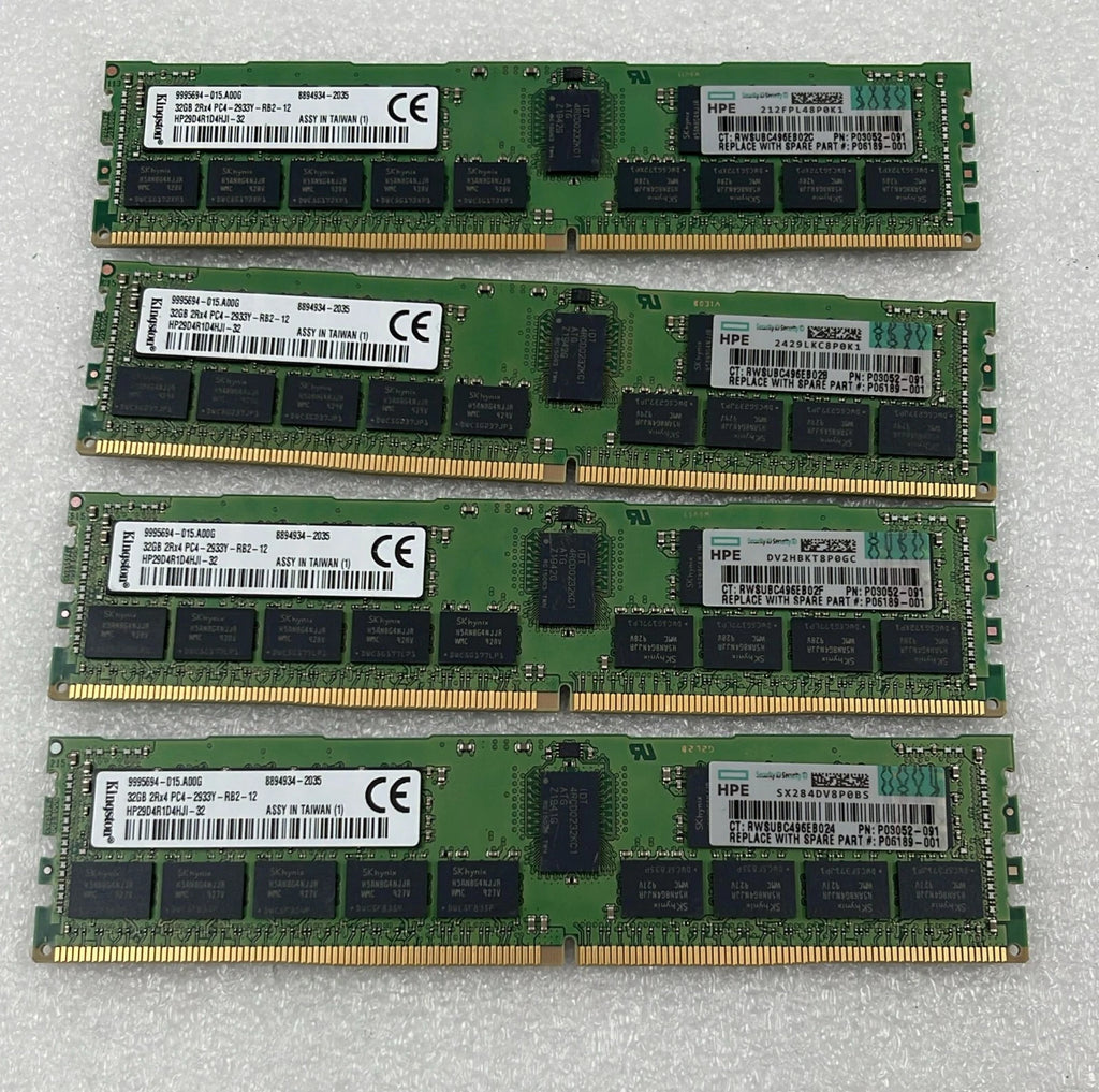 [LOT 4 PCS] Kingston 32GB 2Rx4 PC4-2933Y Server RAM HP29D4R1D4HJI-32 DDR4 ECC