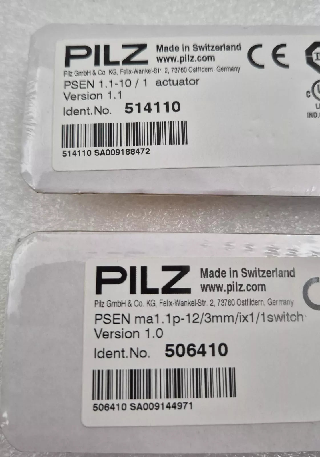 *NEW* PILZ Safety switch 506412 ( 506410 & 514110 ) PSEN ma1.1p-12 & PSEN 1.1-10