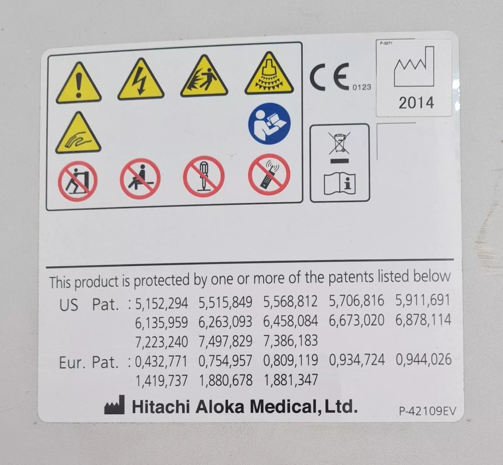 Hitachi ALOKA ProSound F31 LCD Medical Monitor IPF-1509 Screen Display 15"