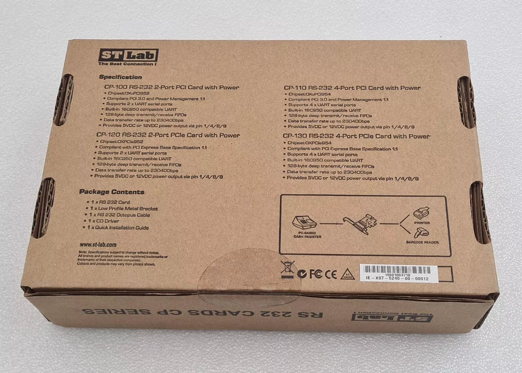 [NEW PAIR] STLAB CP-130 RS-232 4-Port PCIe CARD WITH POWER CP SERIES IE-X07-5240