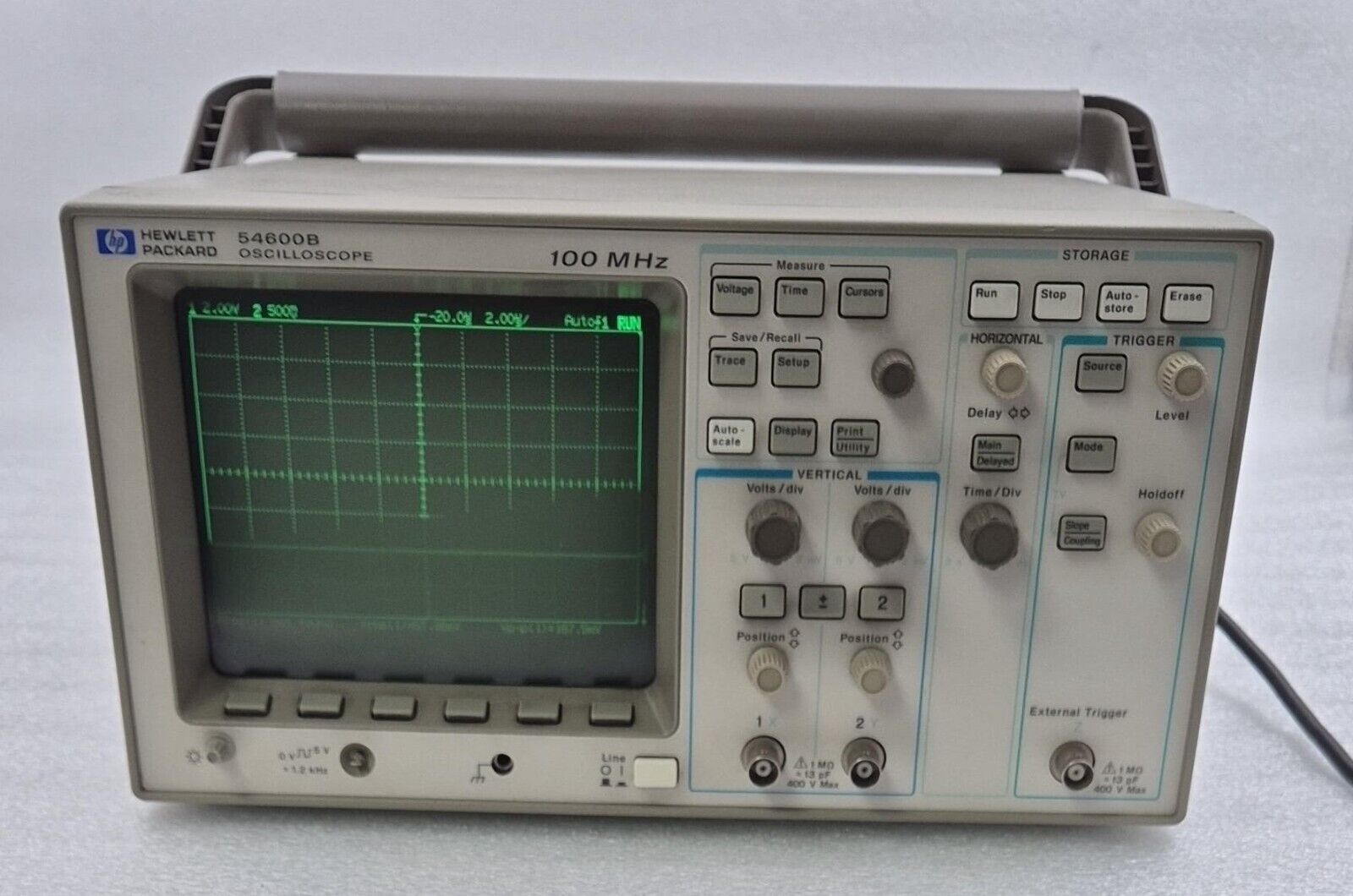 HP 54600B Oscilloscope 100MHz W/ 54652B RS-232 Parallel Interface Module *AS-IS*