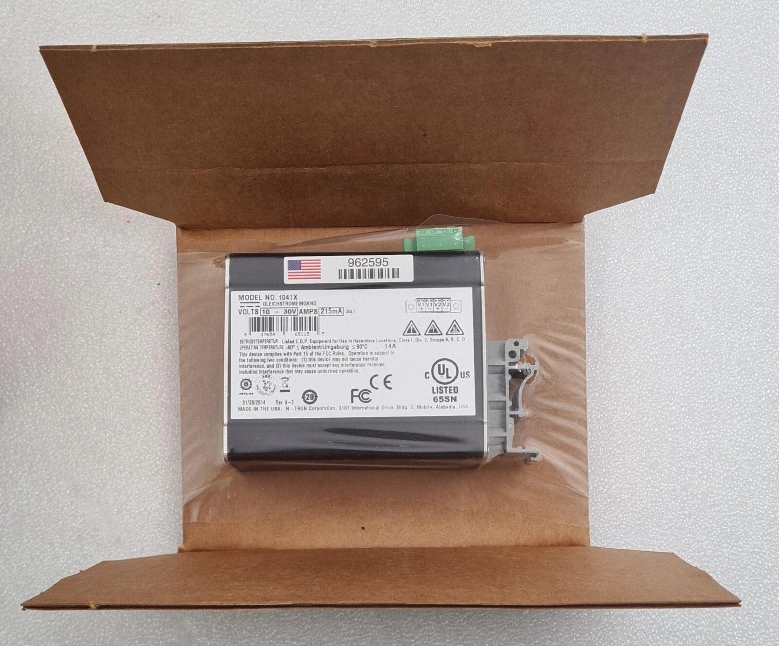 *NEW* N-TRON 104TX Unmanaged Industrial Ethernet Switch 4-Port 10-30V 215mA