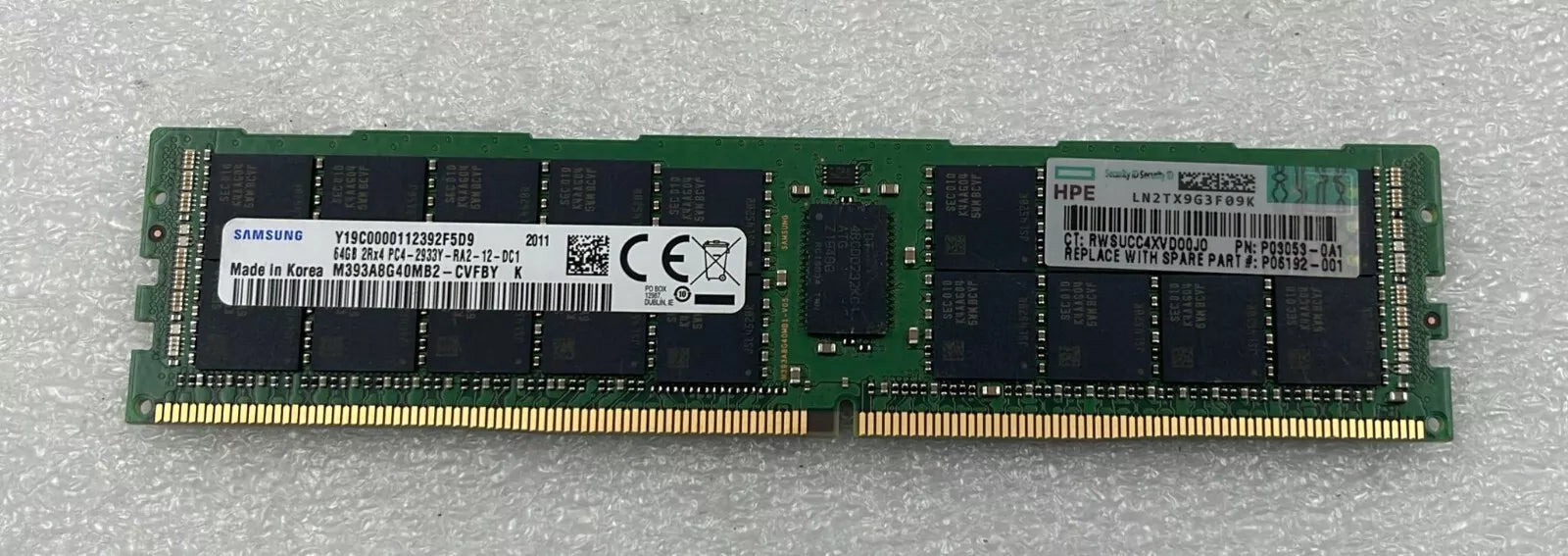 Samsung 64GB 2Rx4 PC4-2933Y M393A8G40MB2-CVFBY Server Memory RAM *Korea* *HPE*