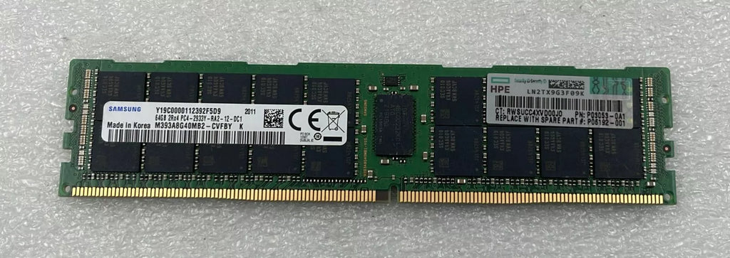 Samsung 64GB 2Rx4 PC4-2933Y M393A8G40MB2-CVFBY Server Memory RAM *Korea* *HPE*