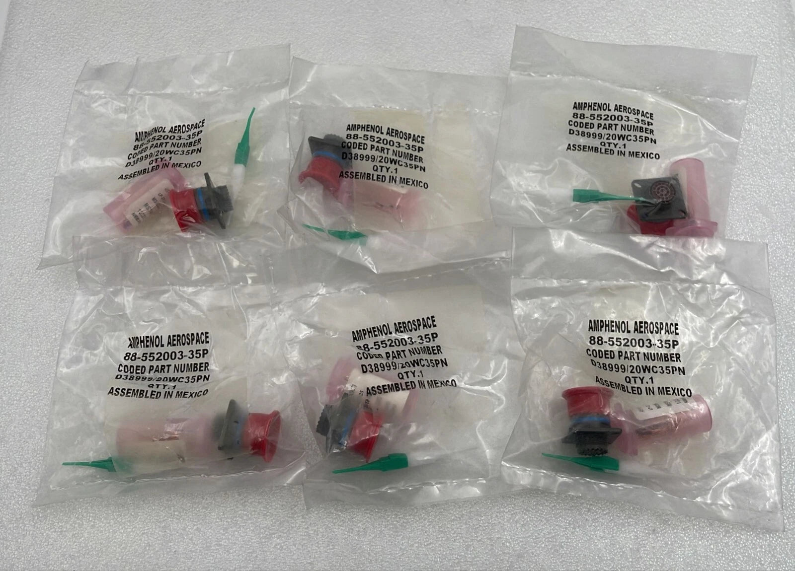 [LOT 6 PCS] Amphenol D38999/20WC35PN Circular MIL Spec Connector
