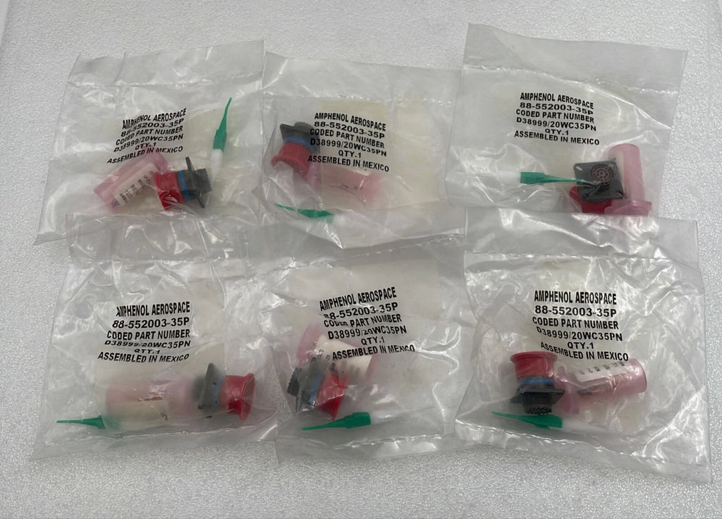 [LOT 6 PCS] Amphenol D38999/20WC35PN Circular MIL Spec Connector