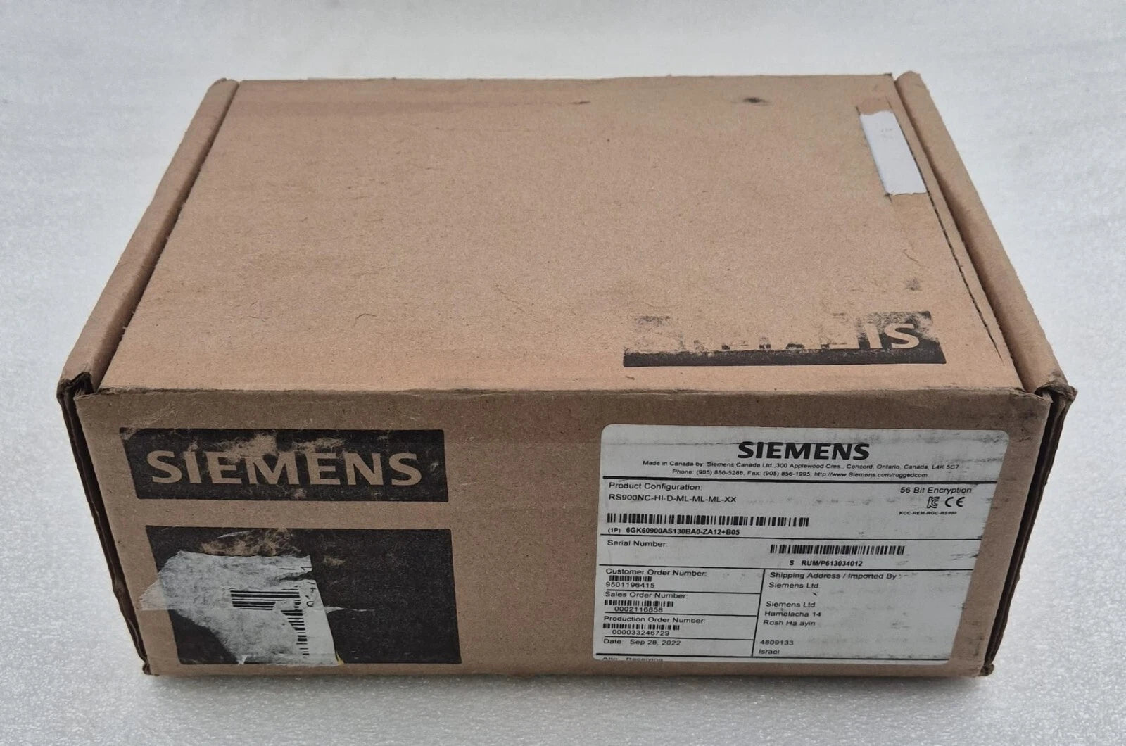 *NEW* SIEMENS RUGGEDCOM RS900NC 32M Industrial Ethernet Switch 6GK60900AS130BA0