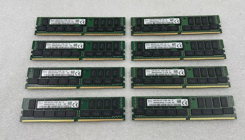 [LOT 8 PCS] SK Hynix 32GB 2Rx4 PC4-2133P-RB1 HMA84GR7MFR4N-TF Server Memory RAM
