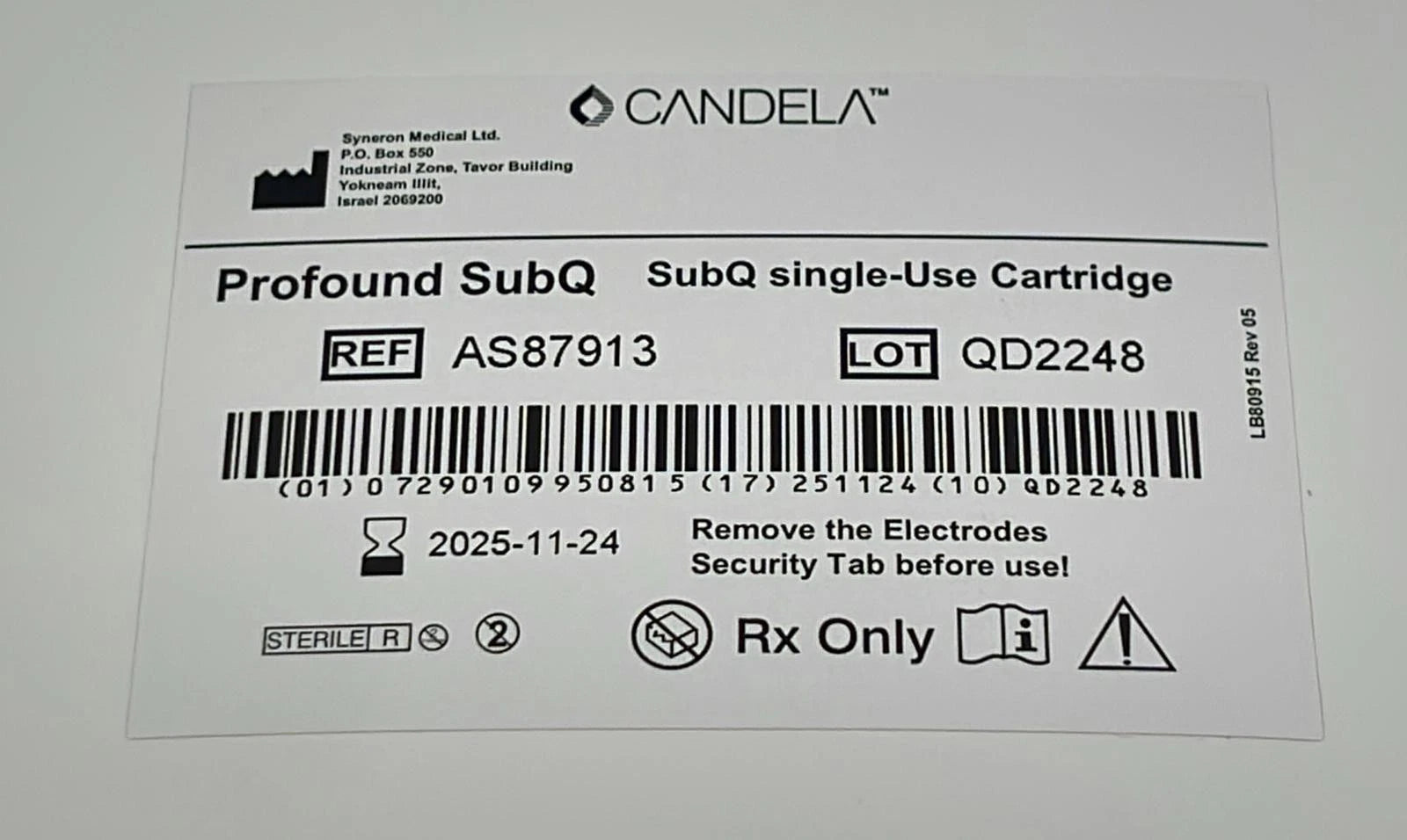 6 PACK- Syneron Candela Profound SubQ Single-Use Cartridge KT76663 Tip AS87913