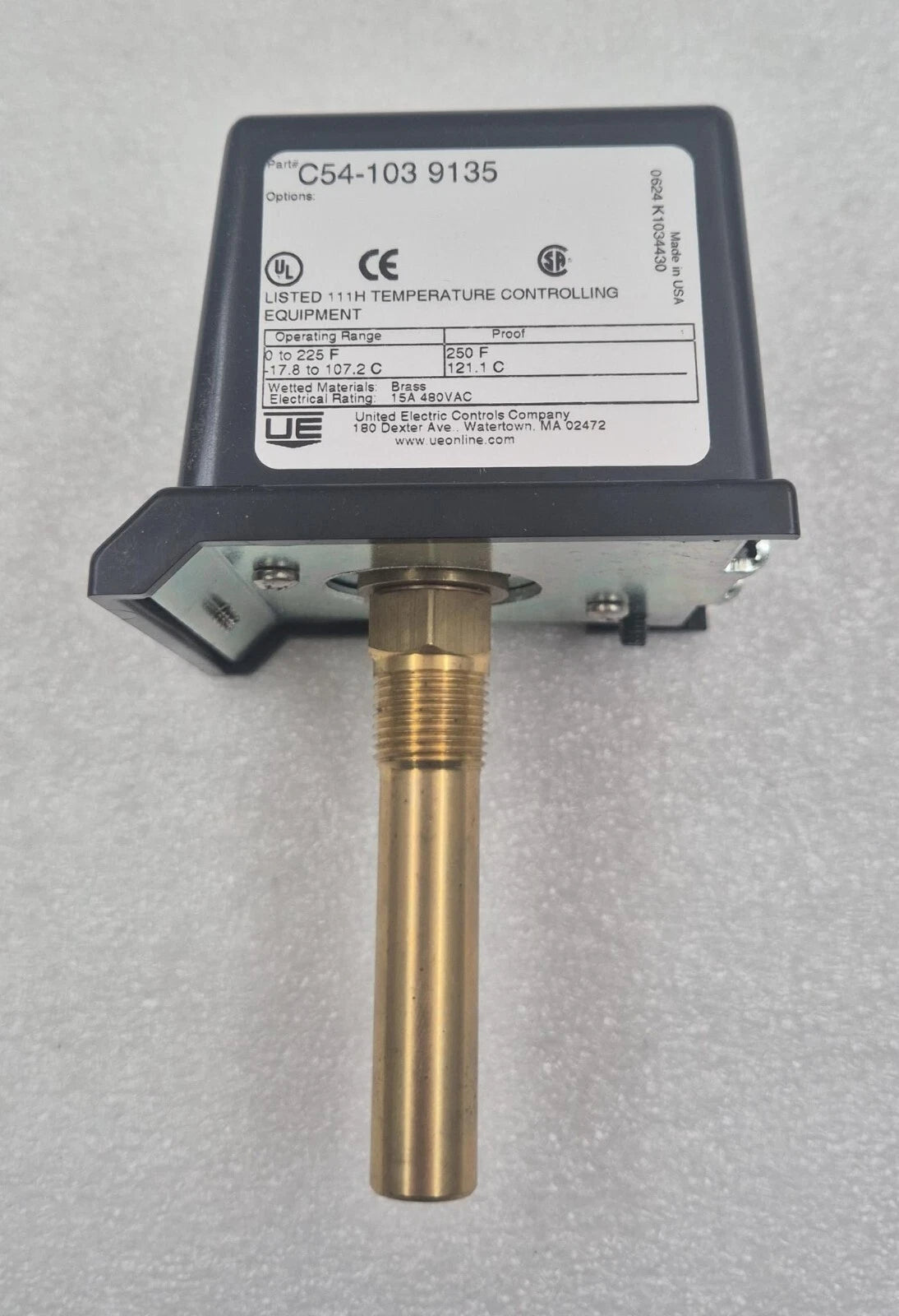 UNITED ELECTRIC CONTROLS C54-103 9135 TEMPERATURE CONTROLLING SWITCHES 54 SERIES