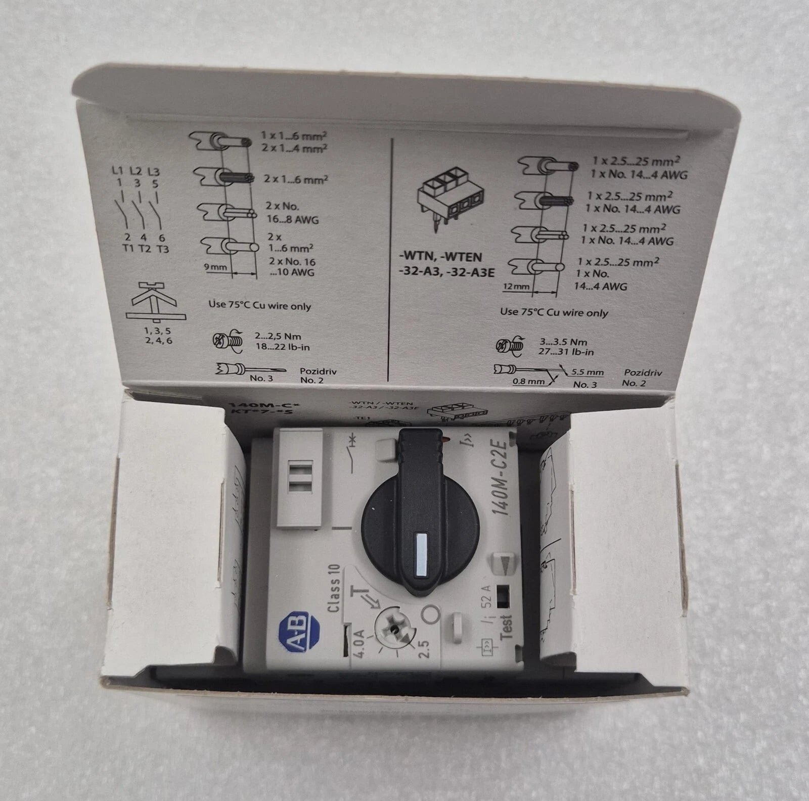 Allen Bradley 140M-C2E-B40 Motor Protector Circuit Breaker Overload 2.5-4.0 AMP