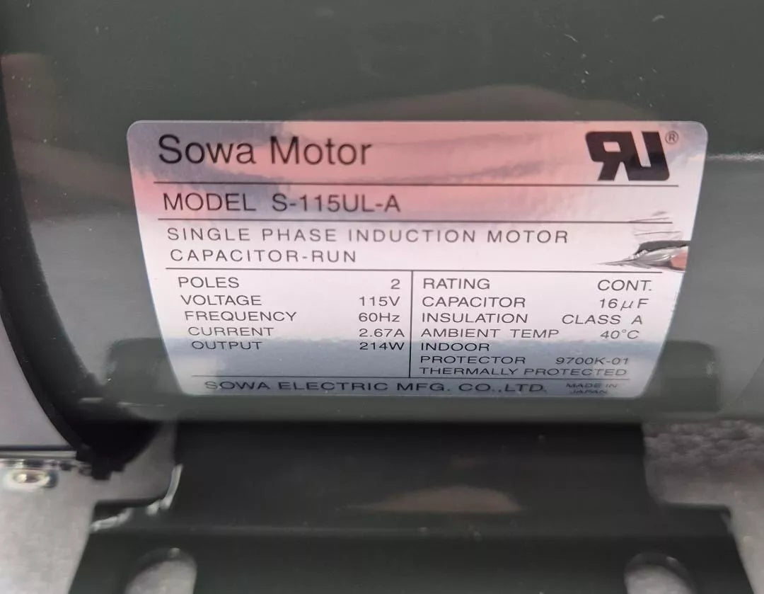 Iwaki MD-70RLT magnetic drive water pump 25.6 GPM with Sowa Motor S-115UL-A