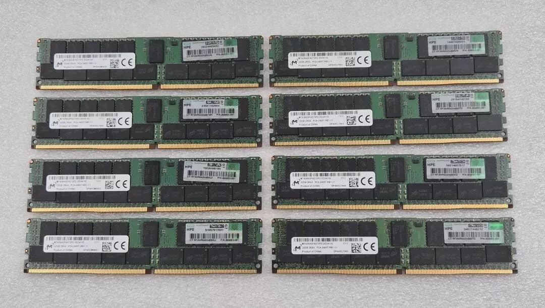 [LOT 8 PCS] MICRON 32GB 2RX4 PC4-2400T MTA36ASF4G72PZ-2G3A1IG Memory RAM