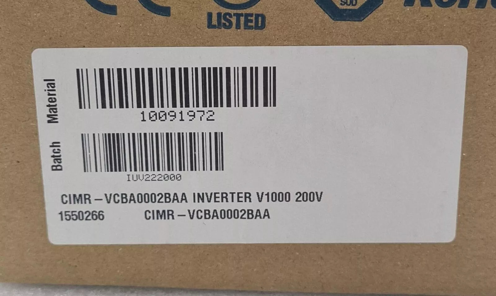 NEW - YASKAWA V1000 Frequency Inverter CIMR-VCBA0002BAA / VZAB0P2BAA 0.37/0.25kW
